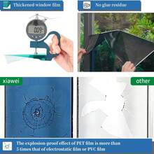 Película de privacidad para ventanas de espejo unidireccional, anti-UV, bloqueo solar, control de calor, tinte reflectante para ventanas para el hogar, oficina, sala de estar - Negro plata - Ver 7