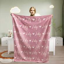 Personalized Girl Name Blanket, Custom Baby Blanket, Newborn Blanket, Girl Blanket Gift, Baby Blanket, Kids Blanket, Christmas Present Gift - Burgundy - View 8