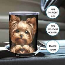 1pc 20 Oz Stainless Cup, Coffee Mug, Fits Most Car Cup Holders For Travel Convenience, Water Bottle For Girls, Cold Drinks For Backyard BBQ Parties, Gifts For Women, Mom, Friend, Sister, A Puppy Paws Perspectiv