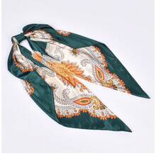 1Pcs Women's Autumn And Winter New Fashionable And Elegant Flower Printing 90cm * 90cm Satin Large Square Scarf Women, Multi-Purpose As Headscarf, Belt, Bag Accessories, Hair Towel, Fashion Accessories Headscarf, Headband, Headband Is Very Suitable For Dressing Up Your Style - Hà Thanh - Xem 6