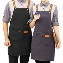 2 PCS Delantales de Cocina Ajustables con Bolsillos - Impermeables de Éster para Mujer y Hombre, Ideal para Cocina, Barbacoa, Pintura y Jardinerí - Negro+Gris - Ver 2