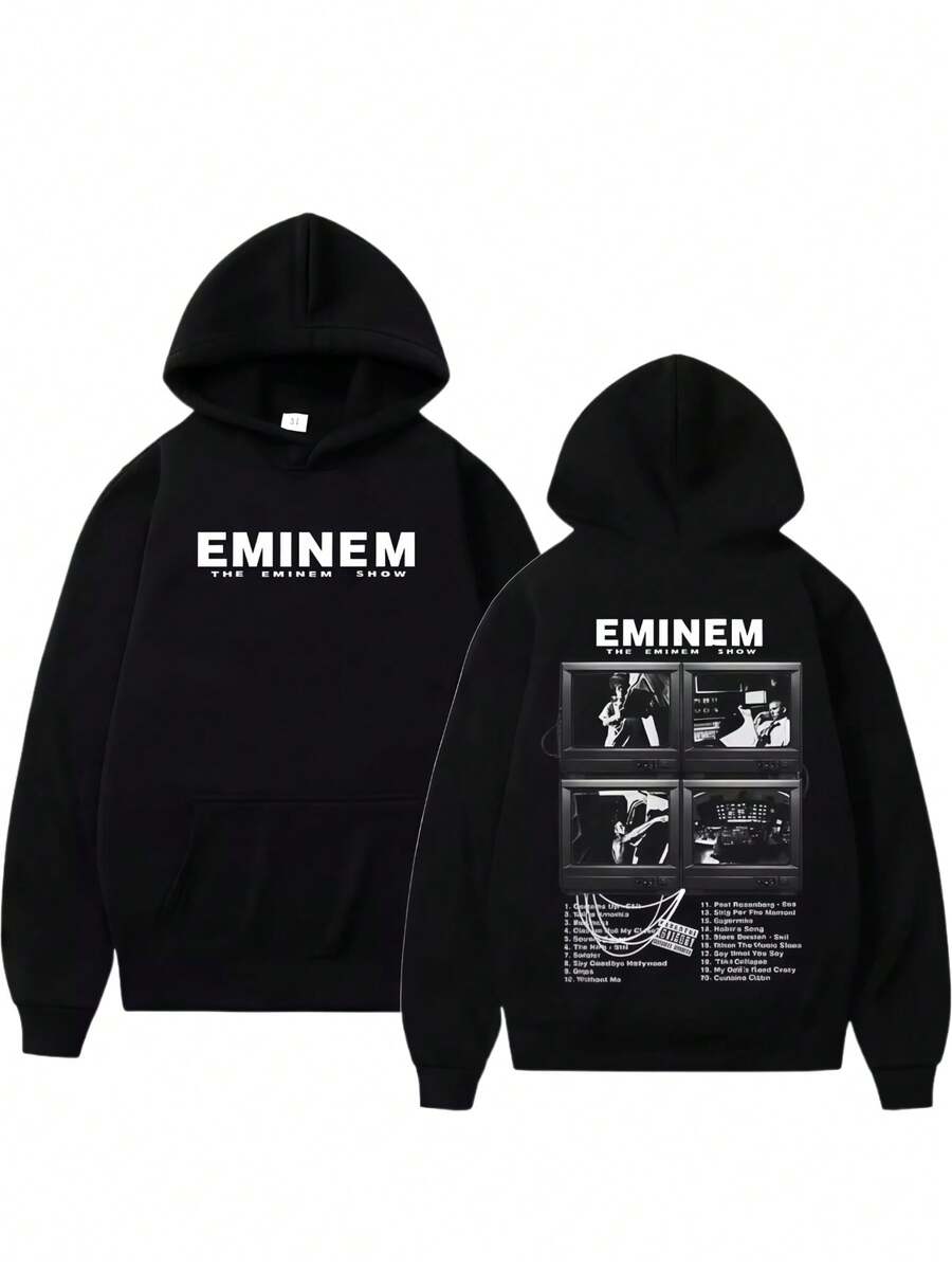 Unisex Eminems World Tour Men's Fashion Wool Pullover Sweatshirt - màu đen - Xem 1