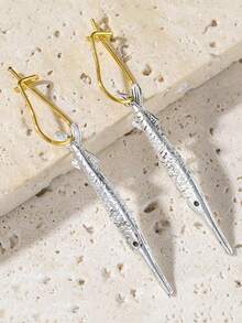 1Pair Vintage Minimalist Geometric Fish Earrings , Irregular Circular Ring Pendant For Party, Evening Wear, Jewelry, Holiday Gifts - 耳環 - 查看 5