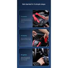 1pc New Grey/Red Outdoor Spark Starter & Power Bank, Emergency Jump Starter & Air Compressor, Portable Car Jump Starter