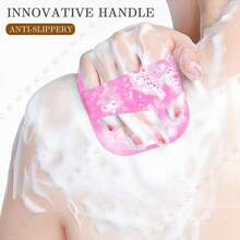 Zinc Infused Silicone Body Scrubber Men, New Upgrade Deep Exfoliating Body Scrubber Shower, Silicone Loofah Men Sensitive Skin With Lathering Bristles And Non - Slip Handle Gray - 粉色 - 查看 5