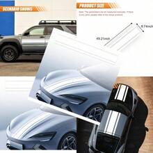 49"X 8.7" Car Hood Stripe Sticker Decal Vinyl Auto Racing Body Side Stripe Decal Fenders Roofs Tailgates Modified Exterior Decoration Universal For Car SUV Truck White - trắng - Xem 1