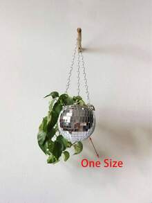 1 件迪斯科球花盆，悬挂式镜球形花盆，花园装饰悬挂花盆（实际商品可能比图片小，请订购大一号）
