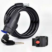 1 件多功能山地自行车防盗钢丝锁，可用作自行车安全锁、固定钥匙锁、户外骑行保护工具，适用于街道、公园、住宅区，非常适合骑自行车的人、山地自行车骑手、日常通勤者，也称为自行车钢丝锁、防盗自行车锁、固定钥匙自行车锁山地自行车防盗钢丝锁、固定钥匙锁 - 自行車鎖120cm - 查看 7