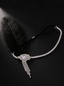 1pc New European And American Showgirl Headpiece With Tassels, Feather Headband, Bridal Headpiece, Hair Accessories, Head Chain