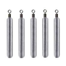 5件钓鱼铅坠3.5克5克7克10克14克20克远投圆柱型带环铅坠适用于钓鱼配件