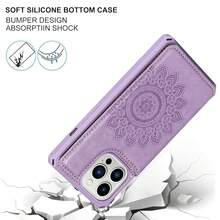 For  13 Pro Max Case With Card Holder, 13 Pro Max Wallet Case For Women Men,Stand And Strap,Leather Shockproof Protective Phone Case Cover- Purple{"Color_name":"C-Purple"} - 多色20 - 查看 6