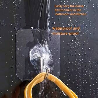 15/25/30/50pcs Transparent Hook Waterproof And Moisture-Proof, Suitable For Kitchen, Bathroom, Dormitory Toilet Door Back Wall Self-Adhesive Non Drilling Hooks, Practical Hooks, Adhesive Hooks That Do Not Stick To The Wall, Kitchen Specific Adhesive Stickers Occupying The Wall, Ceramic Tile Adhesive Hooks Without Drilling