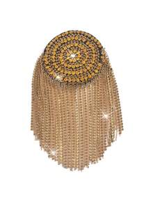 1pc Fashionable Silvery Women's Shoulder Patch Brooch, Multifunctional, Exquisite, Elegant, And Unique Personalized Luxury Men's Epaulette Accessories, Suitable For Daily Business Commuting