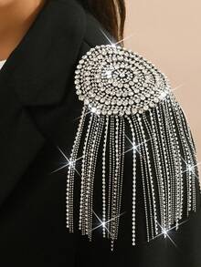 1pc Fashionable Silvery Women's Shoulder Patch Brooch, Multifunctional, Exquisite, Elegant, And Unique Personalized Luxury Men's Epaulette Accessories, Suitable For Daily Business Commuting