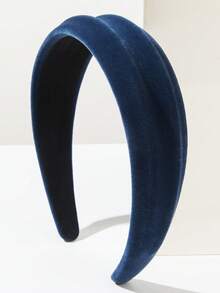 1条纯色韩版丝绒加厚宽发箍，简约时尚，适合派对礼服，优雅女士配饰，日常佩戴百搭，女士发箍头饰，家居美发饰品 - 彩色 - 查看 4