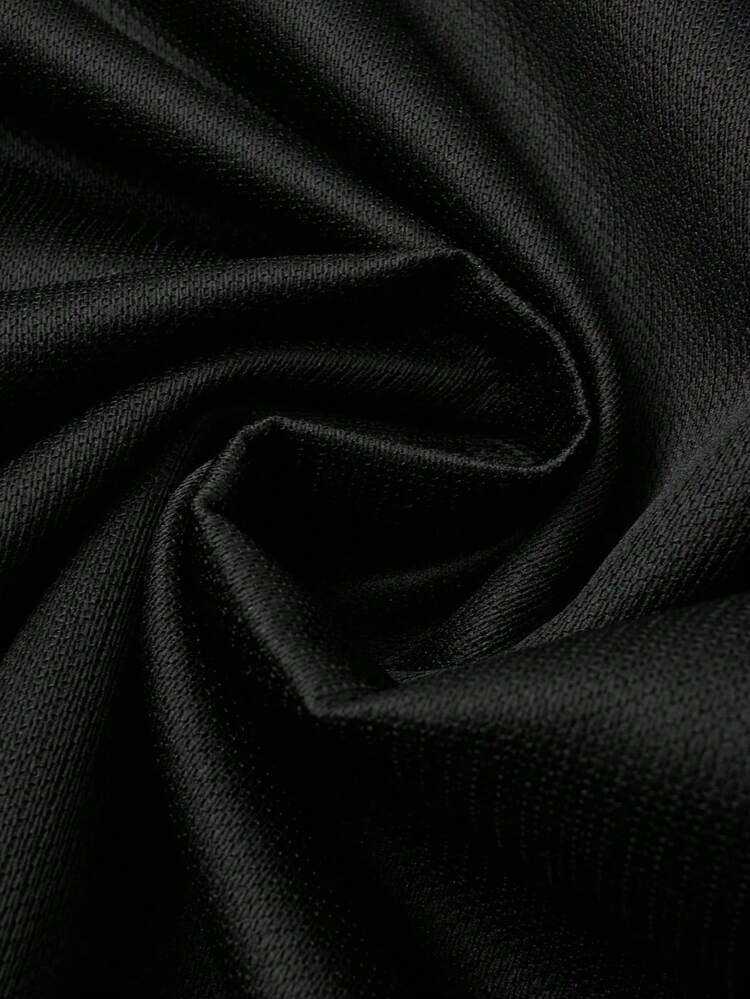 Chaqueta de béisbol casual de manga larga con cremallera y unicolor para hombres - Negro - Añade 6