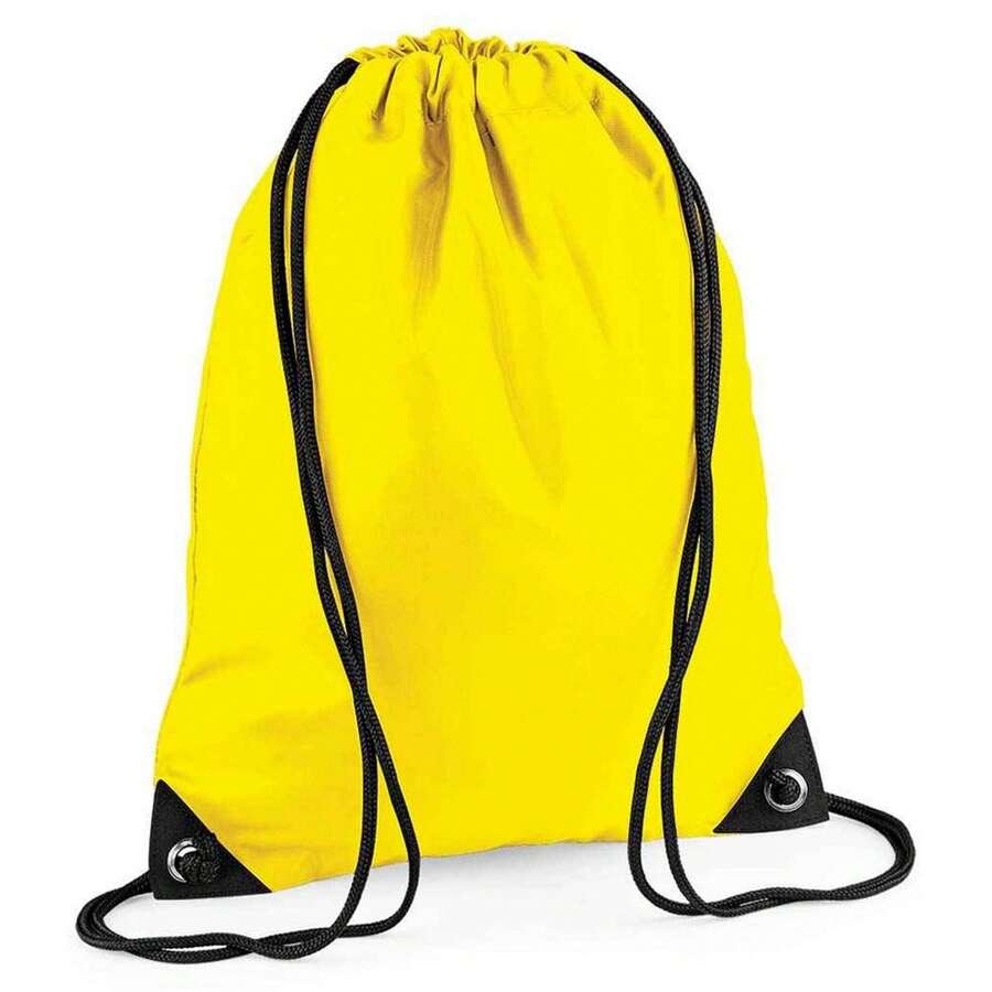 Bagbase Premium Drawstring Bag (Yellow) - 100% Polyester - 100gsm - (PC5771) - Yellow - View 1