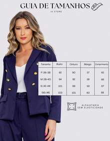 Women Blazers - Navy Blue - View 10