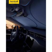 Parasol para Auto Parabrisas u2013 Sol de 4 Capas 240T y Parabrisas Reflectante, Fcil de Instalar, Plegable, 64x34 Cubre Sol para Auto, Parasol Automovil para Medium Sedan, SUV - 64" x 34" - Ver 9