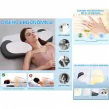 Almohada Cervical Ortopédica Ergonómica de Memory Foam 60x40x12 cm - Ideal para Dormir de Cualquier Posició - Multicolor - Ver 2