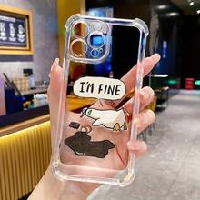 Funda a prueba de golpes y anti caídas con estampado de pato elegante y moderno, hecha de material TPU - color transparente para hombres y mujeres y Apple XR/X/XS/XS Max|11/11 Pro/11 Pro Máx|12/12 Pro/12 Pro Máx| 13/13 Pro/13 Pro Max.| 14/14 Pro/14 Plus/14 Pro Máx.| 15/15 Pro Max/15 Pro/15 Plus| 16/16 Pro/16 Pro Max/16 Plus|Compatible con  17/17 Pro/17 Pro Max/17 Air, duradero, resistente a las manchas y a las huellas dactilares, es el regalo de cumpleaños perfecto para novias, novios, esposos, esposas, amigos o para uno mismo. - Transparente 380 - Ver 8