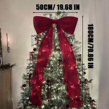 6ft Giant Velvet Bow, Suitable For Party, Wedding, Christmas Tree Topper Decoration, Room Decor, Holiday Decoration, Scene Setting Christmas Decorations Home Christmas Gifts Christmas Decor - Multicolor - View 5