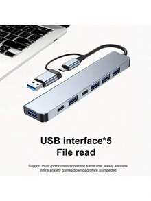 USB C Adapter USB Adapter 3.0, Aluminum 7-In-1 USB Extender, USB Splitter With 1 USB 3.0, 4 USB 2.0 And 2 USB C Ports, For Electronics/Computers And Accessories/Peripherals/Port Adapters/Port Adapters/Aluminum Alloy Housing