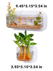 1pc Multi-Functional Wall-Mounted/Hanging Plastic Decor - Creative Vase, Mini Office Fish Tank & Hanging Hydroponic Planter For Living Room Home Decoration Accent, Space-Saving Indoor Plant/ Aquarium Display