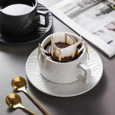 20pcs Hanging Ear Coffee Filter Paper Bags, Portable Drip Style Hand Brew Filter Cup Filter Paper Bags, Coffee Powder Filter Bags, QS