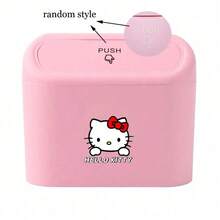 Sanrio 3pcs Hello Kitty Car Trash Can, Cute Mini Car Storage Box, Essential Car Accessory, Washable Material, Press-Open Design, Easy To Store And Use, Suitable For All Vehicle Models, Ideal For Car Organization And Storage