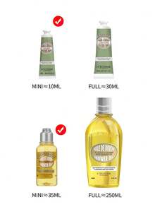 L'Occitane Refreshing Verbena Hair Care Set (Verbena Shower Gel 35ml*2 + Verbena Body Lotion 35ml*2) - 1.18fl.Oz - Mini Shampoo and Conditioner Set (sweet Almond Shower Oil 35ml*2 + Sweet Almond Hand Cream 10ml*2) - View 2