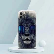 Funda de Animal León Lobo Tigre para  16 15 14 13 12 Pro Max, Cubierta Transparente Suave para  11 Pro Max 7 8 Plus XS XR, Compatible con funda de  17, funda de  17 Pro, funda de  17 Pro Max - b3 - Ver 11