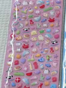 可爱卡通动物泡沫贴纸,文具,笔记本贴纸,笔记本衬纸,贴纸笔记本,不干胶贴纸 - 彩色 - 查看 29