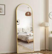 21" X 64" Arched Full Length Mirror Full Body Mirror Floor Mirror Standing Hanging Or Leaning Wall,Gold