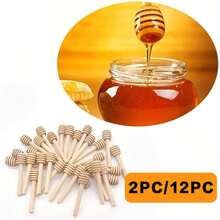 Long Honey Stirrer Set, Coffee, Tea, Sugar Wooden Spoon - Kitchen Tool, Portable Honey Mixer Set