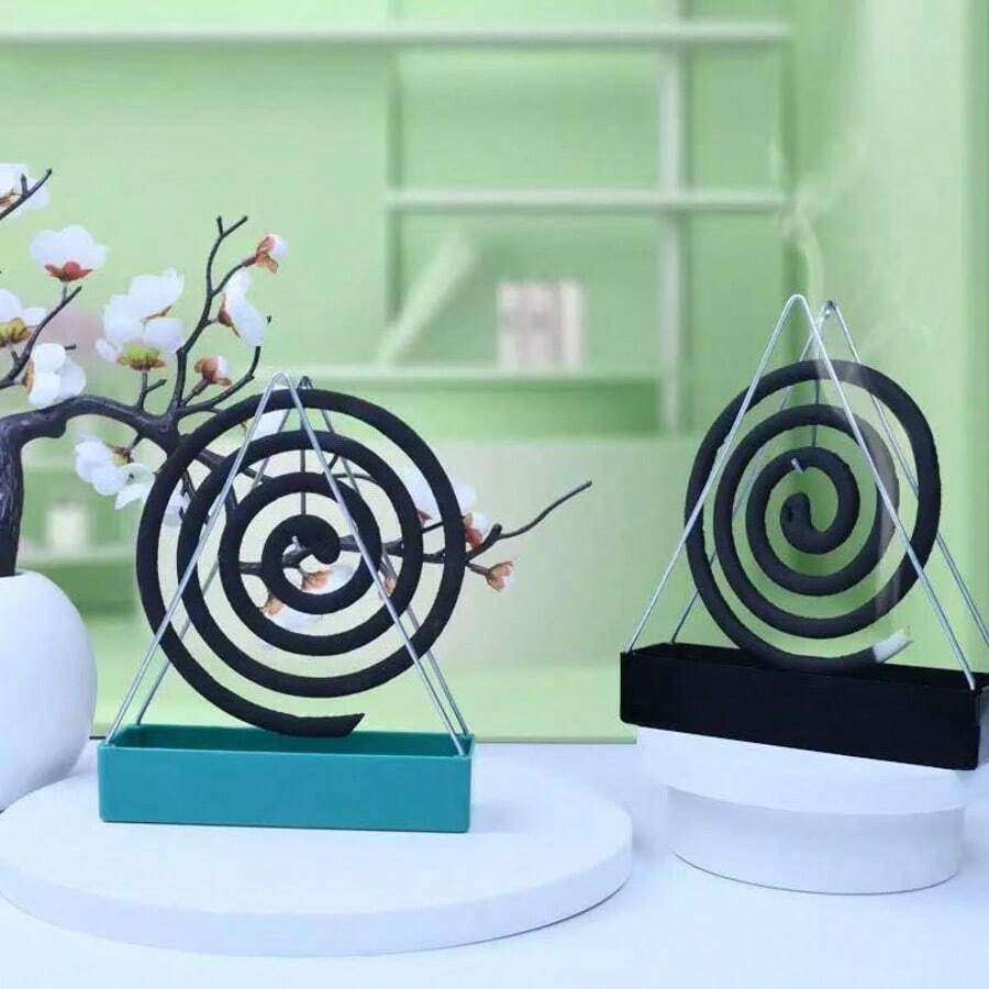 1pc Iron Mosquito Coil Holder, Home Use Sandalwood Incense Stick Burner Tray