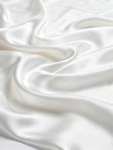 1pc Silky White Satin Fabric, Faux Silk Draping Material, Dress Lining, DIY Clothing Fabric - White - View 5