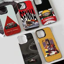 1PC A-Ayrton S- Funda de Teléfono de Carreras F1 Funda de Teléfono IMD color plata para 17 16 15 14 13 12 11 Pro Max Plus air - Z3 - Ver 1