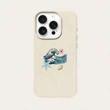 1pc TPU Material Vintage Jellyfish & Sea Turtle Wave Pattern Phone Case Compatible With Applnmi Phones - Style 5 (1 Piece) - View 5