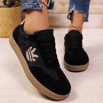 Zapatillas casuales con cordones para mujer, zapatos deportivos para skateboard al aire libre, zapatillas versátiles de uso diario para actividades deportivas