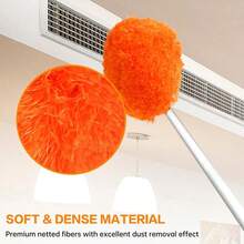 Retractable Household Cleaning Brush, Suitable For Ceiling Cleaning, Ceiling Fan Cleaning, Household Essential Cleaning Brush, Convenient Cleaning Brush, Cleaning Tool, Dust Removal Supplies - 橘色 - 查看 6