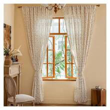Pink Floral Curtains 96 Inch Length - 2 Panels Semi Sheer Drapes For Bedroom & Living Room - Cute Rod Pocket Window Treatments, Flower Tassel - Multicolor 165 - View 4
