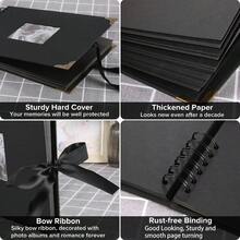 Scrapbook Photo Album 29.5 X 21 Couples Scrapbook With 60 Pages, 160 Pictures, Includes 6 Metallic Colour Markers, 6 Stickers And 2 Templates, Birthday And Wedding Black