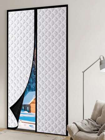 1 pieza Cortina magnética de puerta de invierno - Reforzada, a prueba de viento y aislante del calor, reduce el ruido, sin necesidad de taladrar, fácil de instalar, disponible en múltiples tamaños, imprescindible para dormitorios y salas de estar acogedoras