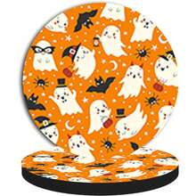 2 件套万圣节鬼魂图案汽车杯垫，用于杯架，2.8 英寸圆形装饰性汽车杯垫，时尚的杯架配件，可保持您的汽车杯架清洁干燥，适用于家庭杯垫和汽车水杯杯垫，适合节日和生日礼物 - 車杯墊 - 查看 13