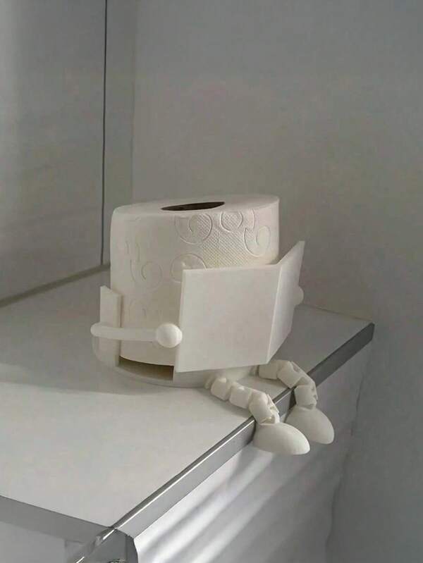 White Humanoid Toilet Paper Holder - Creative Sitting Man Design, ABS Plastic, Organize Your Bathroom / Add Humor To Home / Perfect Gift Idea For Men/Women/Families, Any Room, Great For Year-Round Gifting, Modern Minimalist (Toilet Paper Holder Funny/Bathroom Decor/Unique Gifts For Men/Minimalist Home/Gag Gift Ideas/Home Decor Ideas)