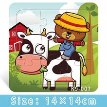 1 Conjunto com 9 Peças de Quebra-cabeças em Espuma Grossa em Formato de Baleia, Gato, Tartaruga, Astronauta, Presente Educativo Infantil, Presente de Natal