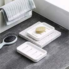 1 件塑料肥皂盒，创意浴室贝壳形肥皂架，沥水肥皂盒，带盖肥皂盒双层肥皂托盘 - 彩色 - 查看 7