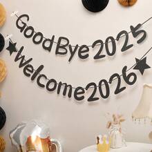 1 Set "Good Bye 2025 Welcome 2026" Foil Confetti, Happy New Year Party Decoration Banner & Streamer