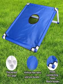 便携式投掷沙包游戏套装，操作简便，采用优质耐用材料制成，包含6个沙包和1个投掷盒，是户外派对、露营和后院娱乐的理想之选。 - 彩色 - 查看 3